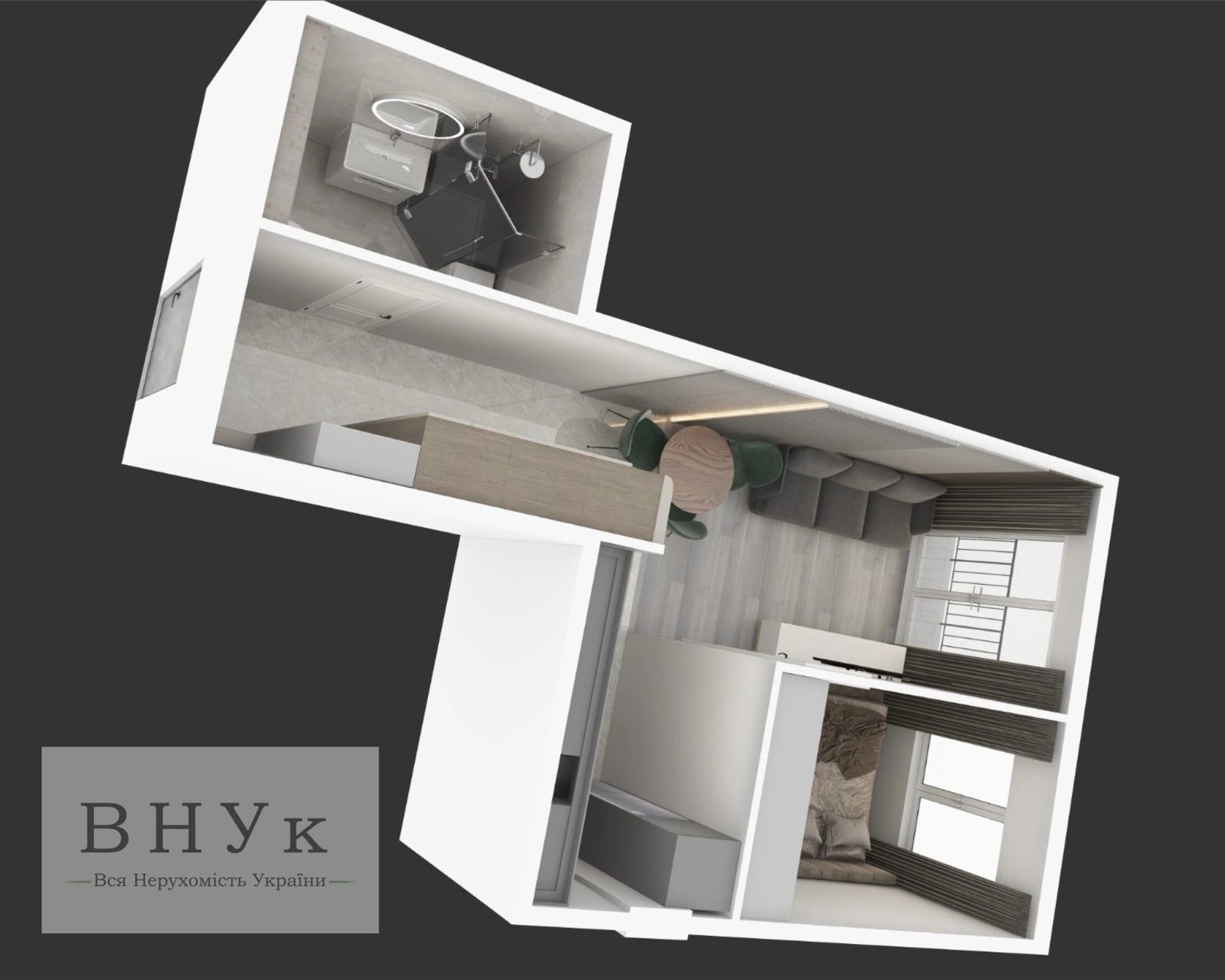 Apartments for sale. 1 room, 34 m², 2nd floor/4 floors. Petrykivska , Ternopil. 