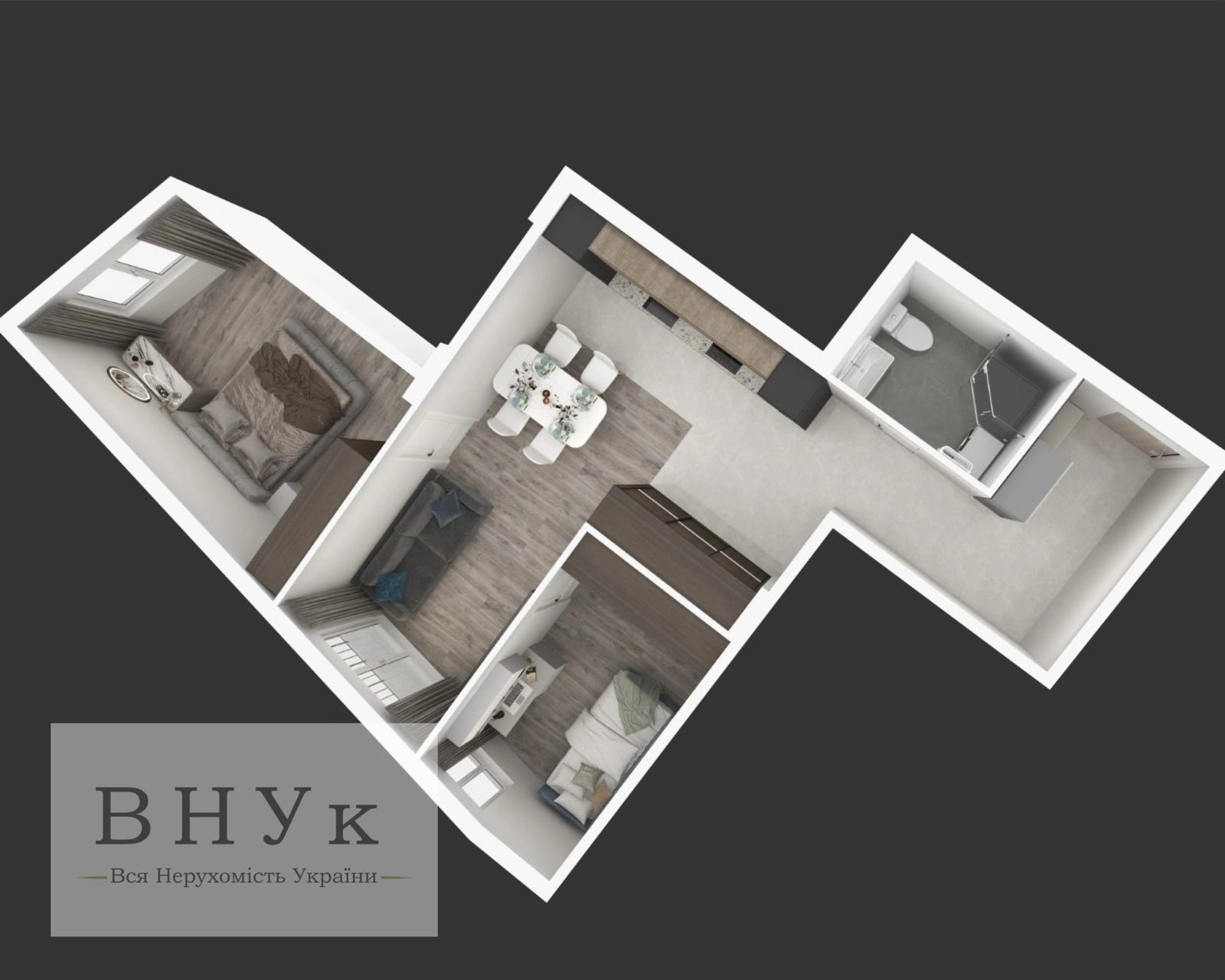 Apartments for sale. 2 rooms, 56 m², 2nd floor/4 floors. Petrykivska , Ternopil. 