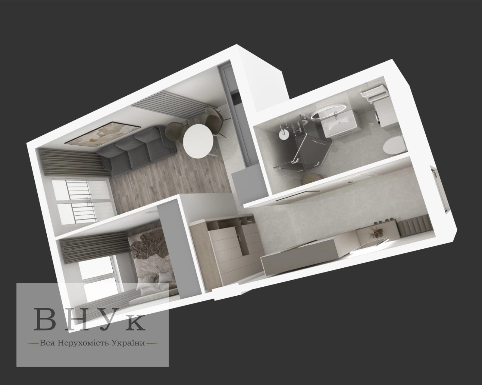 Apartments for sale. 1 room, 35 m², 2nd floor/4 floors. Petrykivska , Ternopil. 