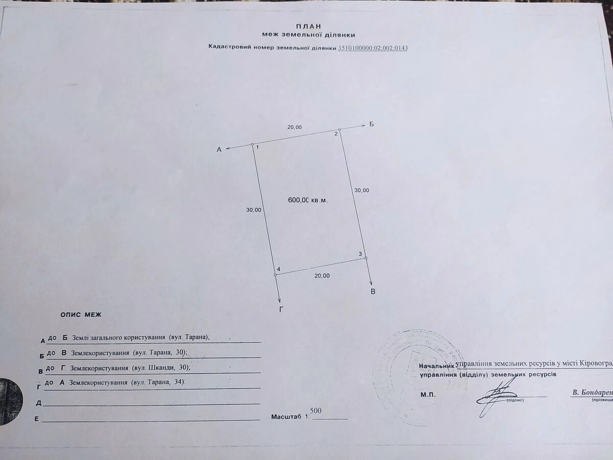 Land for sale for residential construction. Фортечний (кіровський), Kropyvnytskyy. 