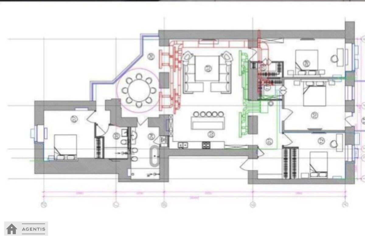 Здам квартиру 4 кімнати, 203 m², 4 пов./5 поверхів. 18, Антоновича вул. (Горького), Київ. 