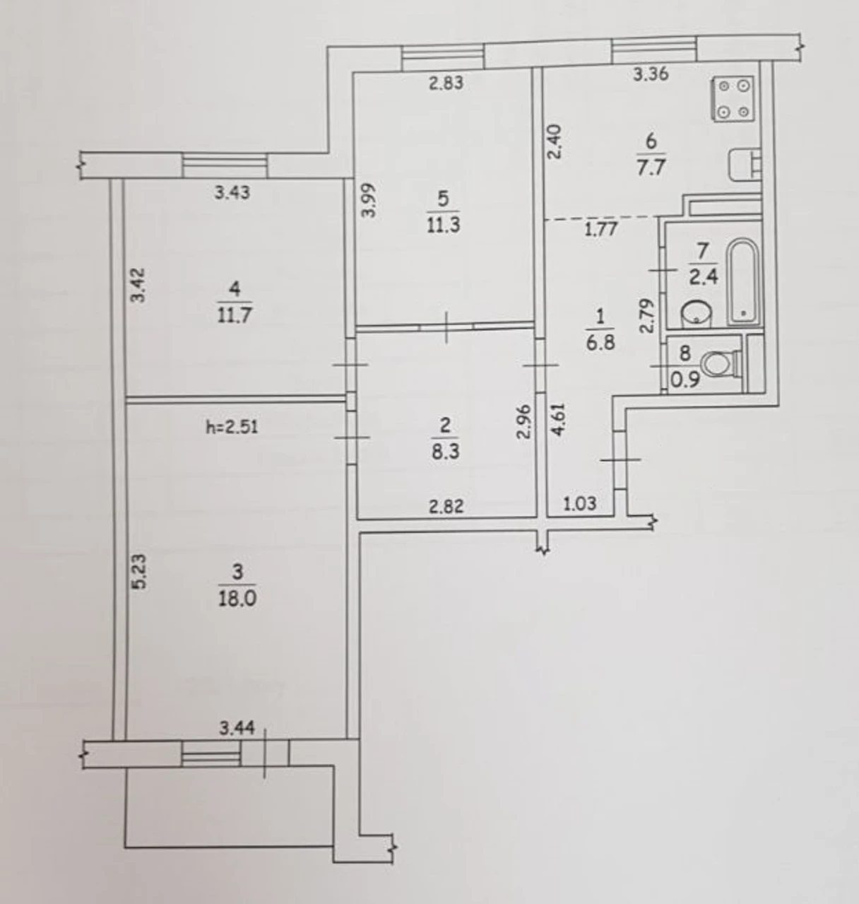 Apartments for sale 3 rooms, 70.6 m², 9th fl./9 floors. 34, Obolonskiy 34, Kyiv. 