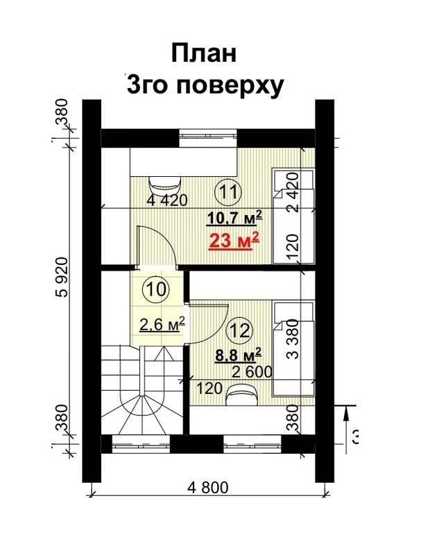 House for sale. 77 m², 3 floors. 16, Smerekova vul., Kyiv. 