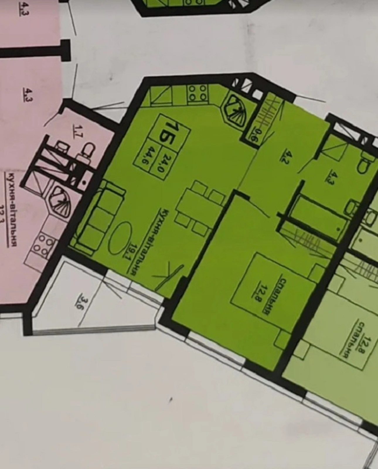 Продаж квартири 1 кімната, 44 m², 10 пов./16 поверхів. Бам, Тернопіль. 