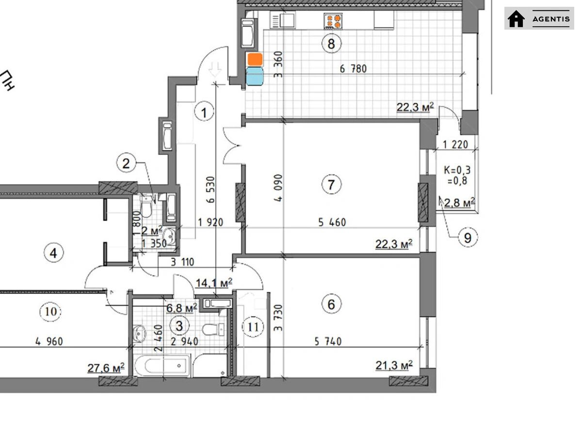 Здам квартиру. 4 rooms, 125 m², 5th floor/25 floors. 26, Джона Маккейна вул. (Івана Кудрі), Київ. 