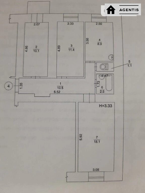 Здам квартиру. 3 rooms, 70 m², 1st floor/4 floors. 79, Володимирська 79, Київ. 