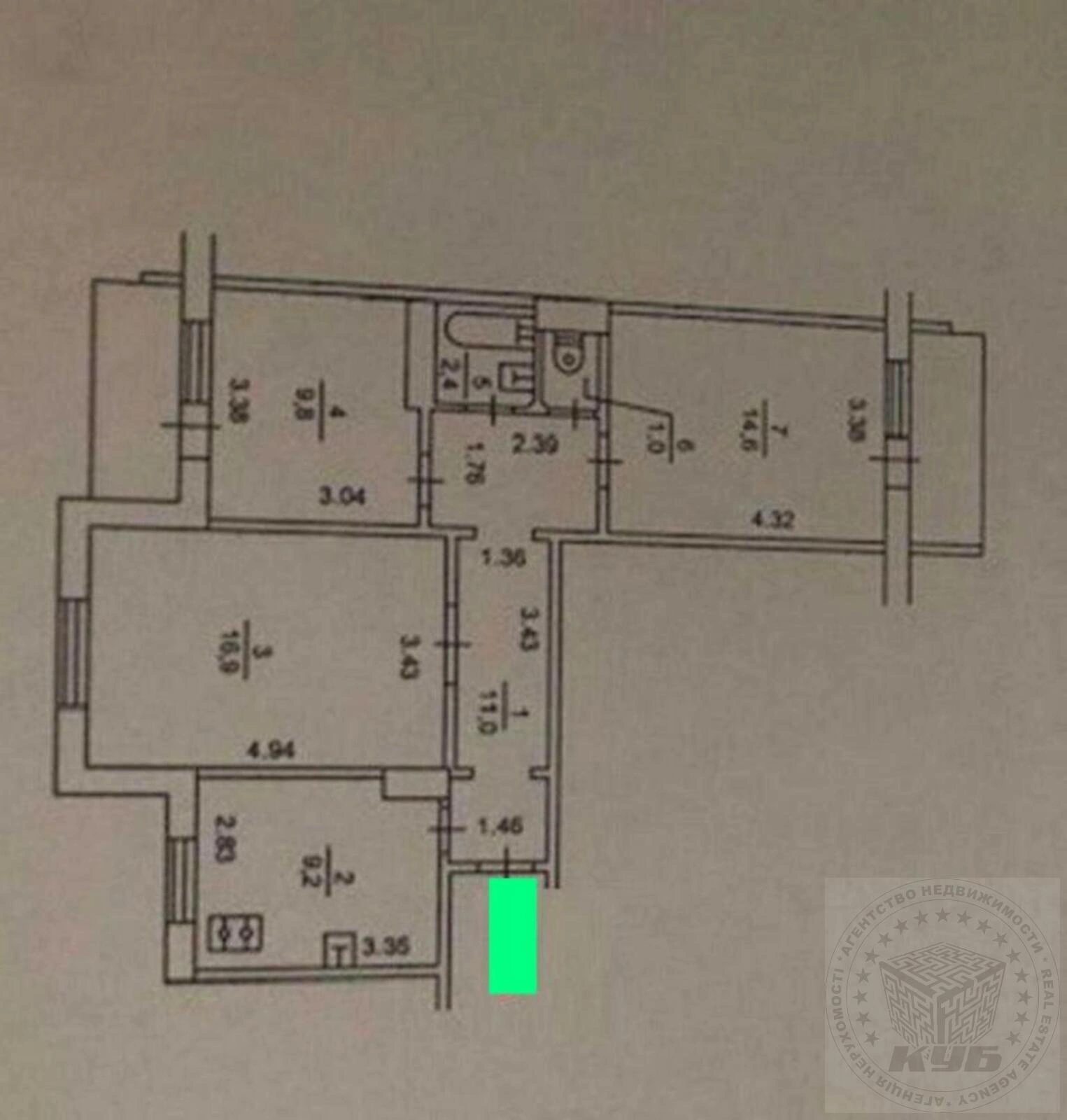 Продаж квартири 3 кімнати, 67 m², 3 пов./9 поверхів. 64, Ірпінська 64, Київ. 