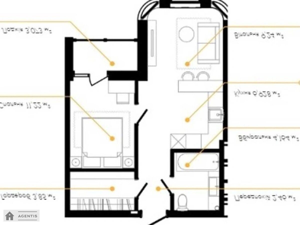 Apartment for rent. 2 rooms, 43 m², 7th floor/9 floors. Kyrylivska vul. Frunze, Kyiv. 