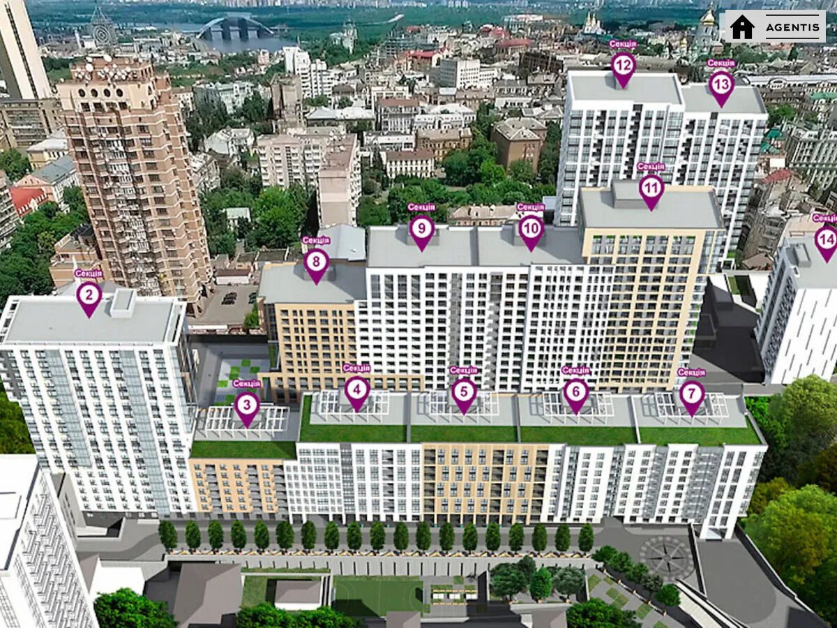 Apartment for rent. 2 rooms, 50 m², 11 floor/19 floors. 15, Bulvarno-Kudryavska vul. Vorovskoho, Kyiv. 