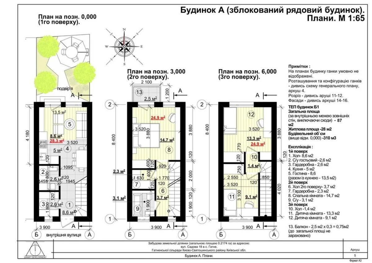 Продаж будинку 87 m², 2 поверхи. 18, Садова вул., Гатне. 