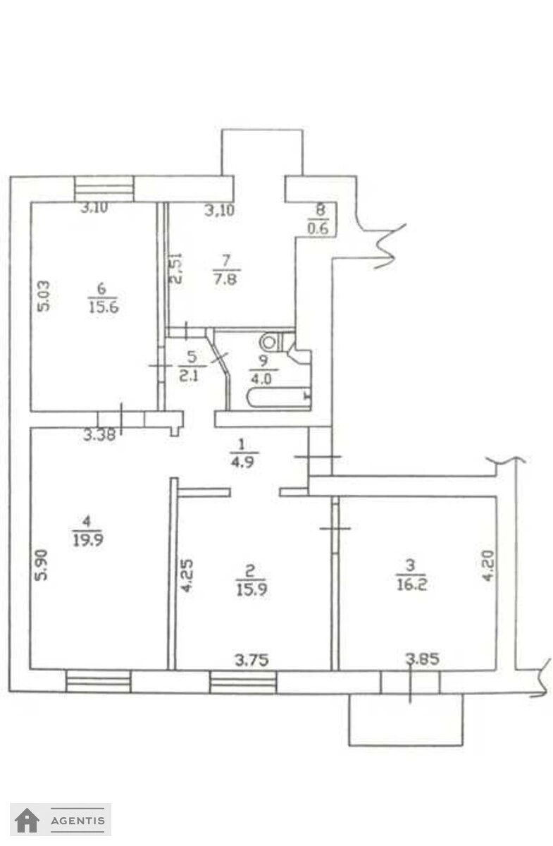 Здам квартиру. 4 rooms, 90 m², 6th floor/6 floors. 58, Шевченка 58, Київ. 