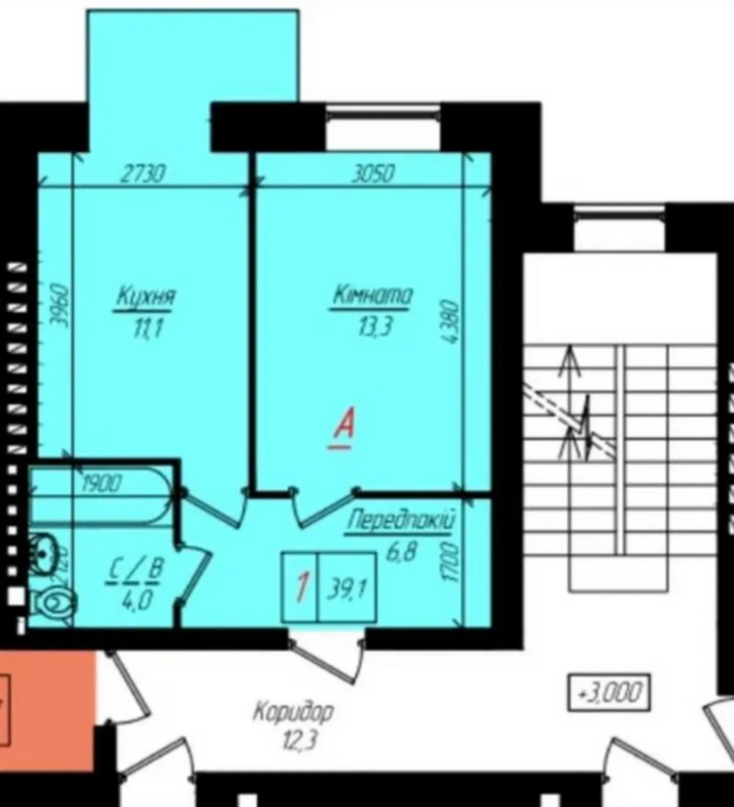 Продаж квартири 1 кімната, 40 m², 1 пов./4 поверхи. Кутковцы, Тернопіль. 