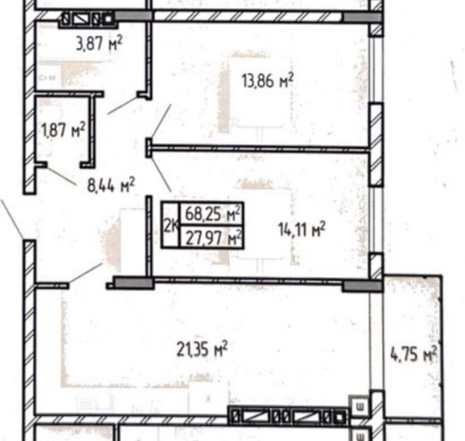 Продаж квартири 2 кімнати, 6825 m², 5 пов./10 поверхів. 7, Вербицького М. вул., Тернопіль. 