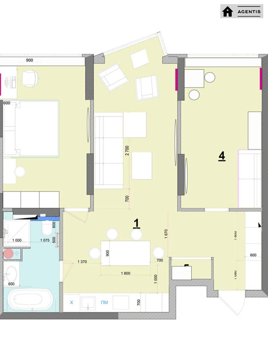 Здам квартиру. 3 rooms, 80 m², 20 floor/25 floors. 2, Драгоманова 2, Київ. 