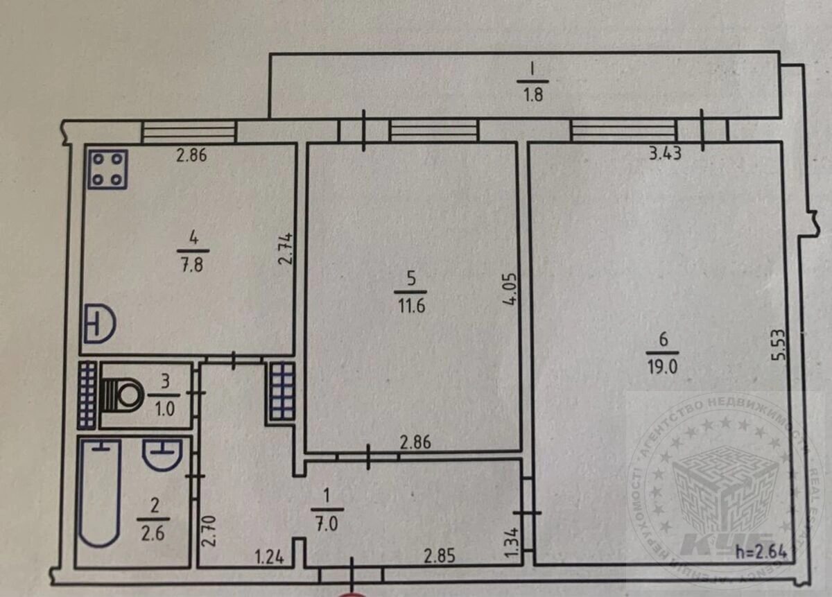 Apartments for sale 2 rooms, 51 m², 7th fl./9 floors. 6, Oleksandra Makhova vul. Zholudyeva, Kyiv. 