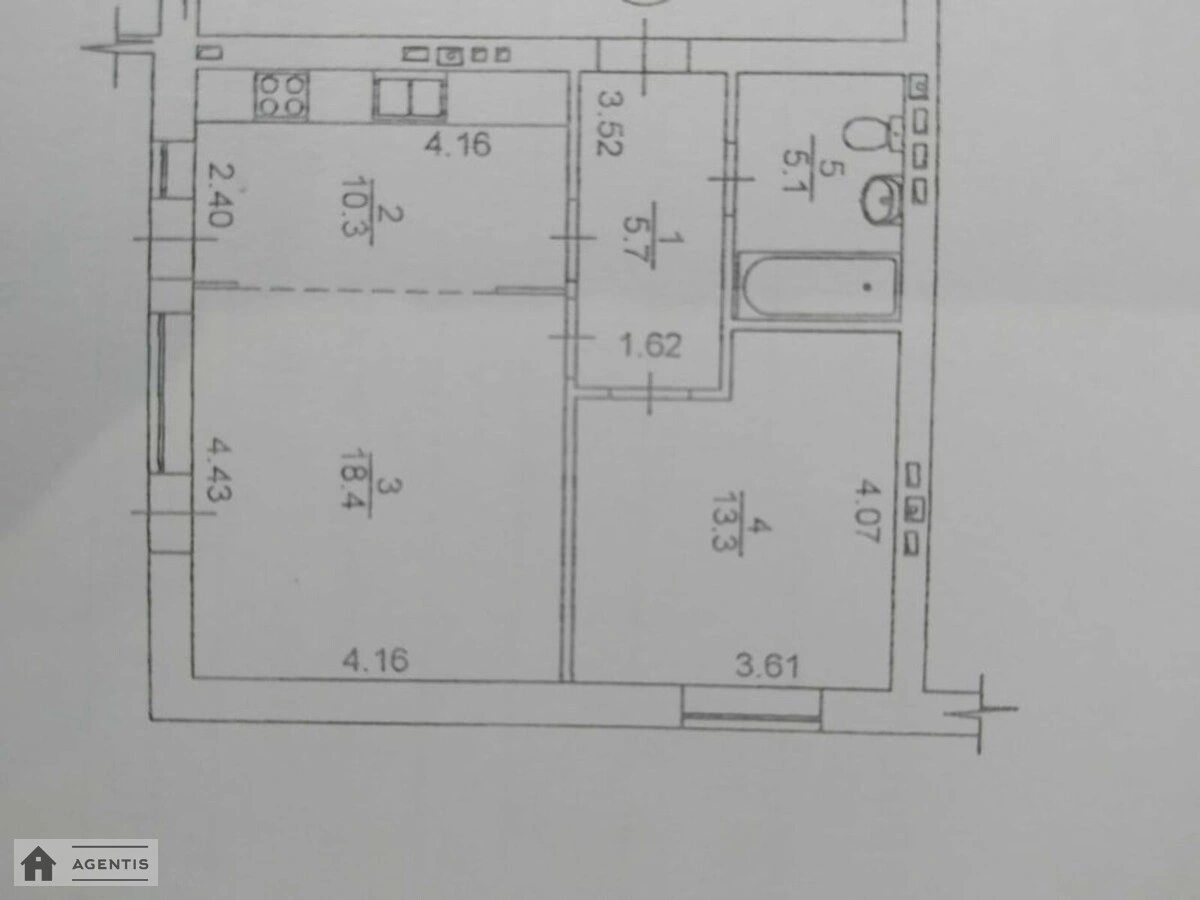 Здам квартиру. 2 rooms, 53 m², 1st floor/6 floors. 4, Старицького 4. 