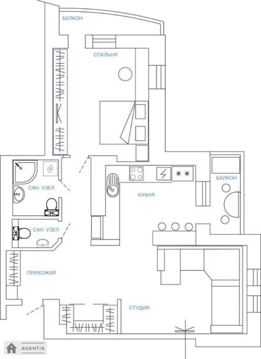 Здам квартиру. 2 rooms, 86 m², 18 floor/20 floors. 13, Голосіївська 13, Київ. 