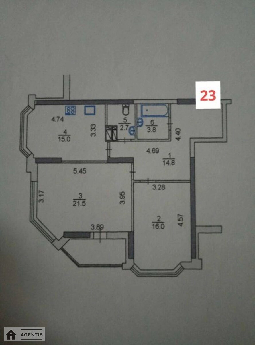 Здам квартиру. 2 rooms, 78 m², 23 floor/25 floors. 6, Олени Пчілки вул., Київ. 