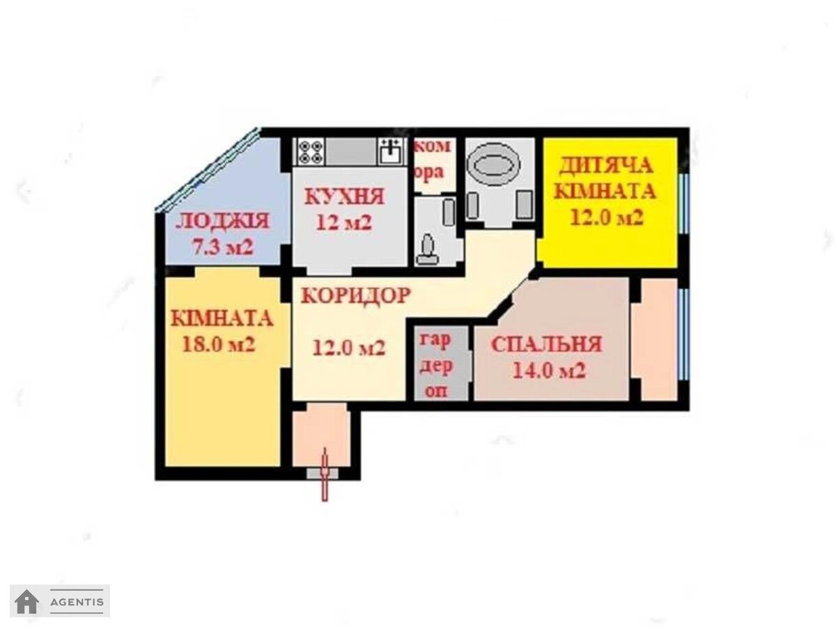 Здам квартиру. 3 rooms, 75 m², 17 floor/19 floors. 1, Драгоманова 1, Київ. 
