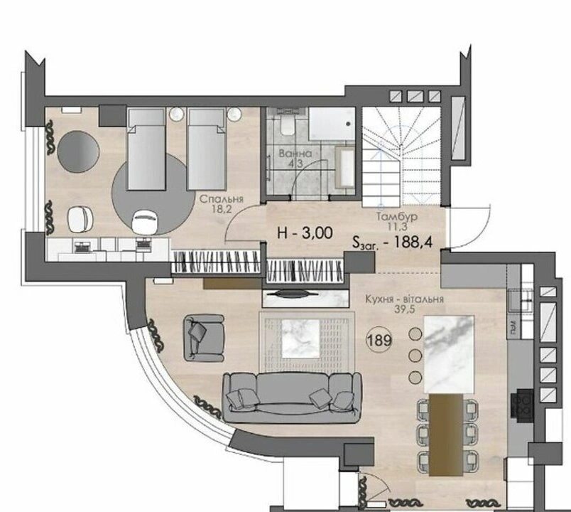 Apartment for rent. 1 room, 192 m², 22 floor/24 floors. Kazymyra Malevycha vul., Kyiv. 