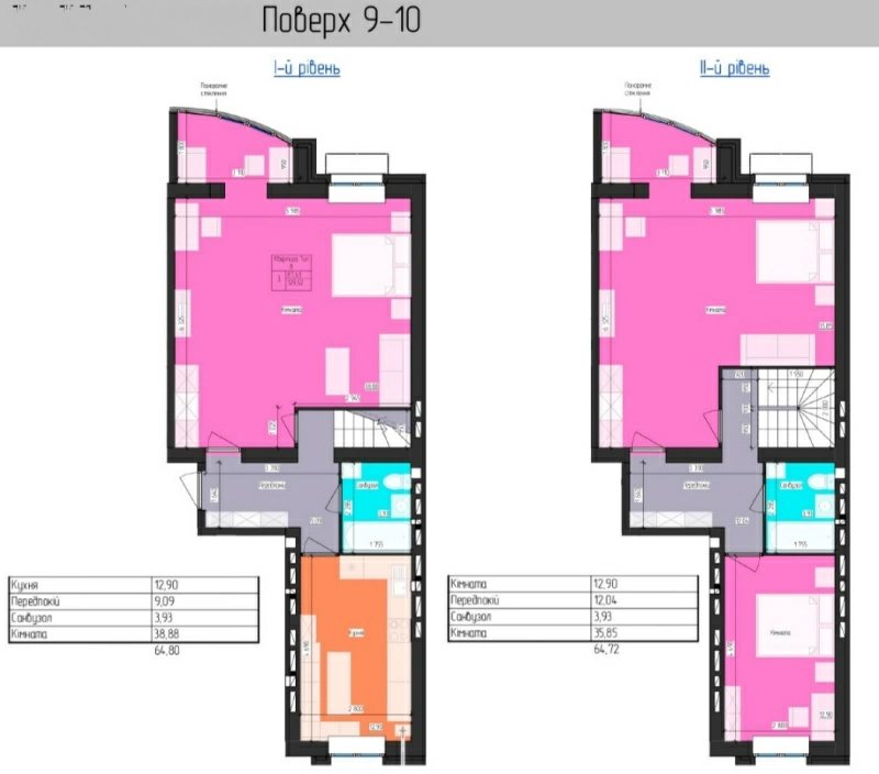 Multi-level apartment for sale. 3 rooms, 131 m², 9th floor/10 floors. 4, Losevskyy pereulok, Kharkiv. 