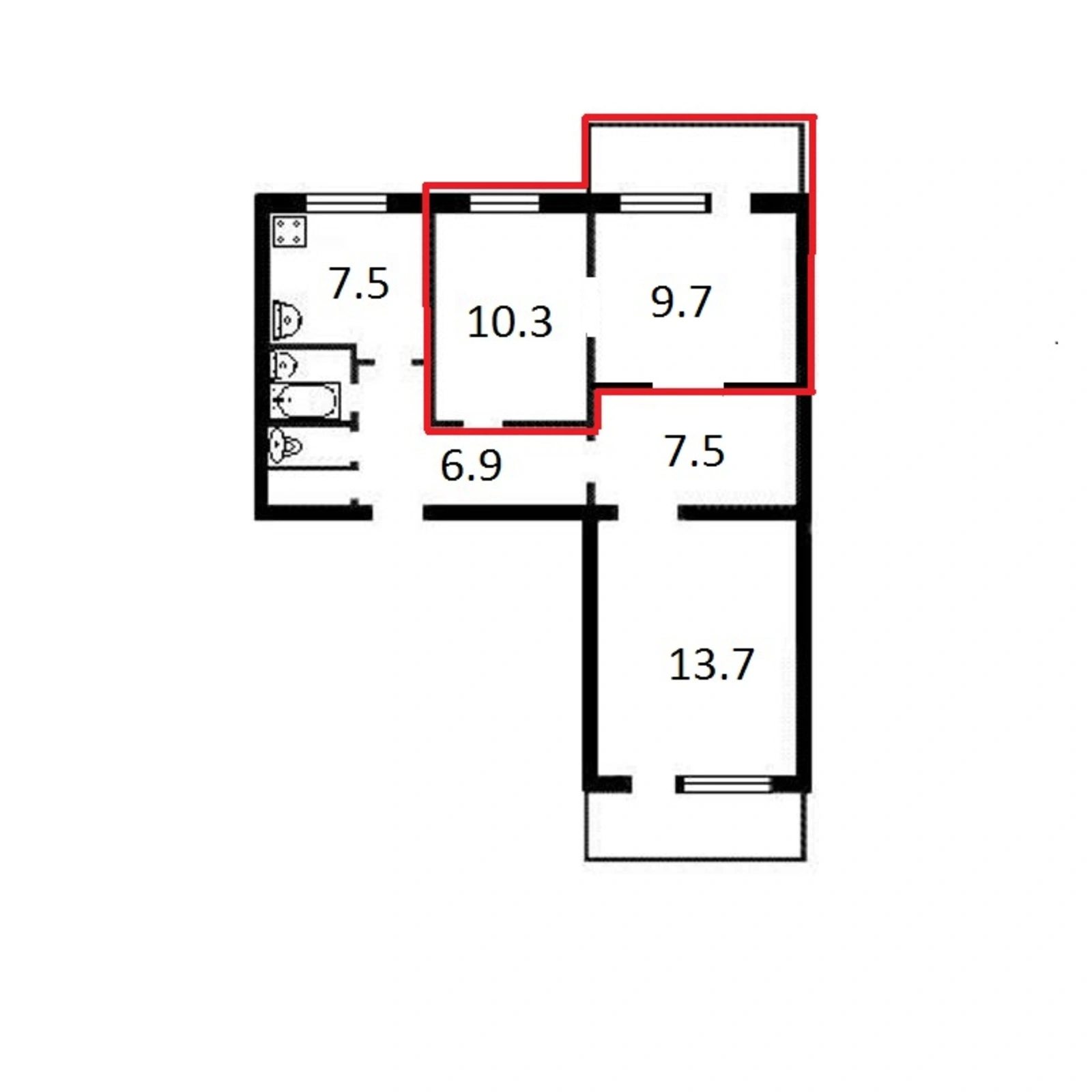 Продаж квартири 2 кімнати, 32 m², 8 пов./9 поверхів. 19, Миколи Кибальчича вул., Київ. 