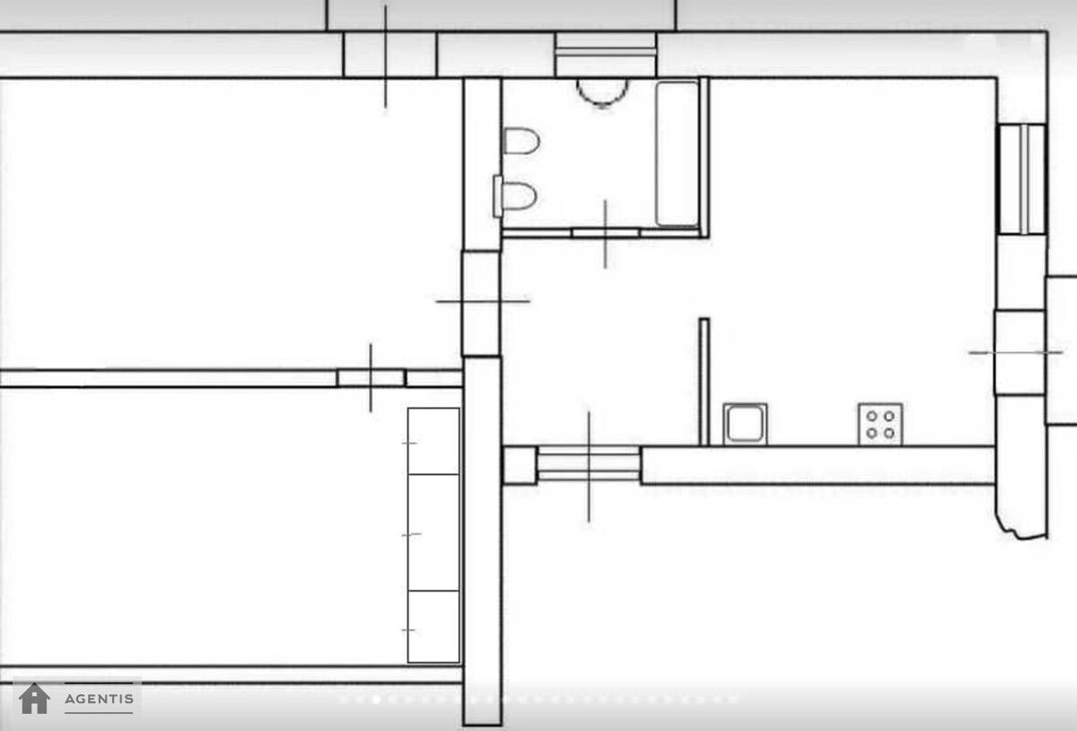 Здам квартиру 2 кімнати, 70 m², 6 пов./6 поверхів. 3, Банкова 3, Київ. 