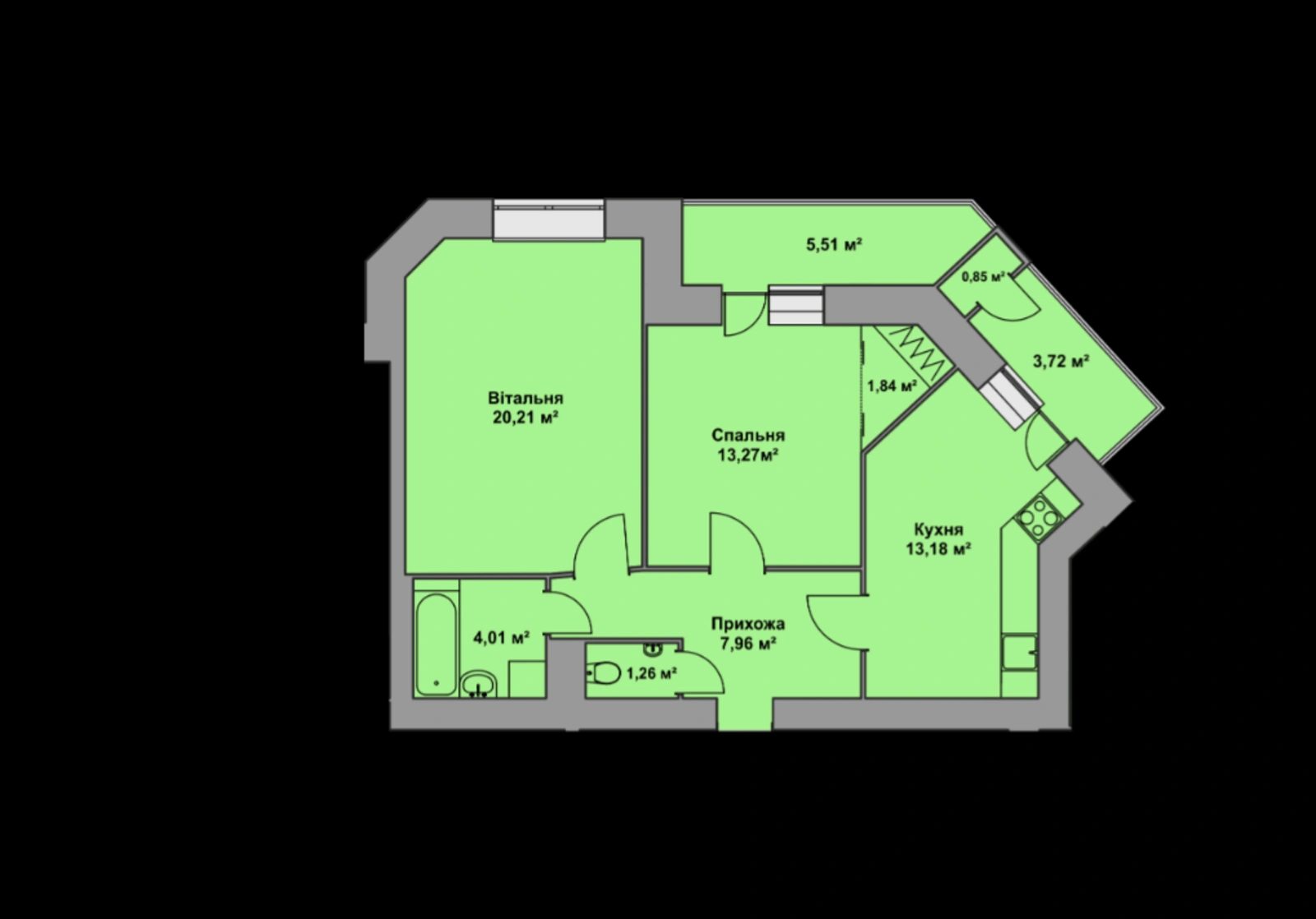 Продаж квартири 2 кімнати, 6997 m², 6 пов./9 поверхів. Довженка О. вул., Тернопіль. 