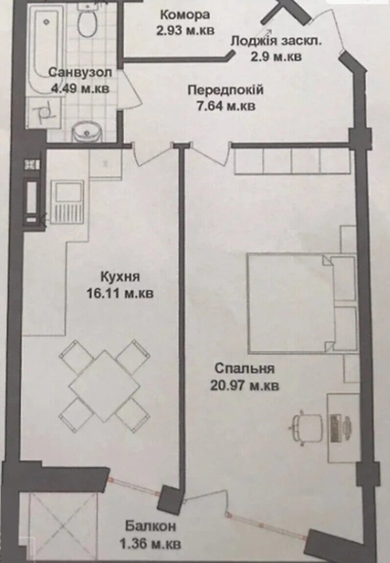 Apartments for sale. 1 room, 53 m², 12 floor/14 floors. Bam, Ternopil. 