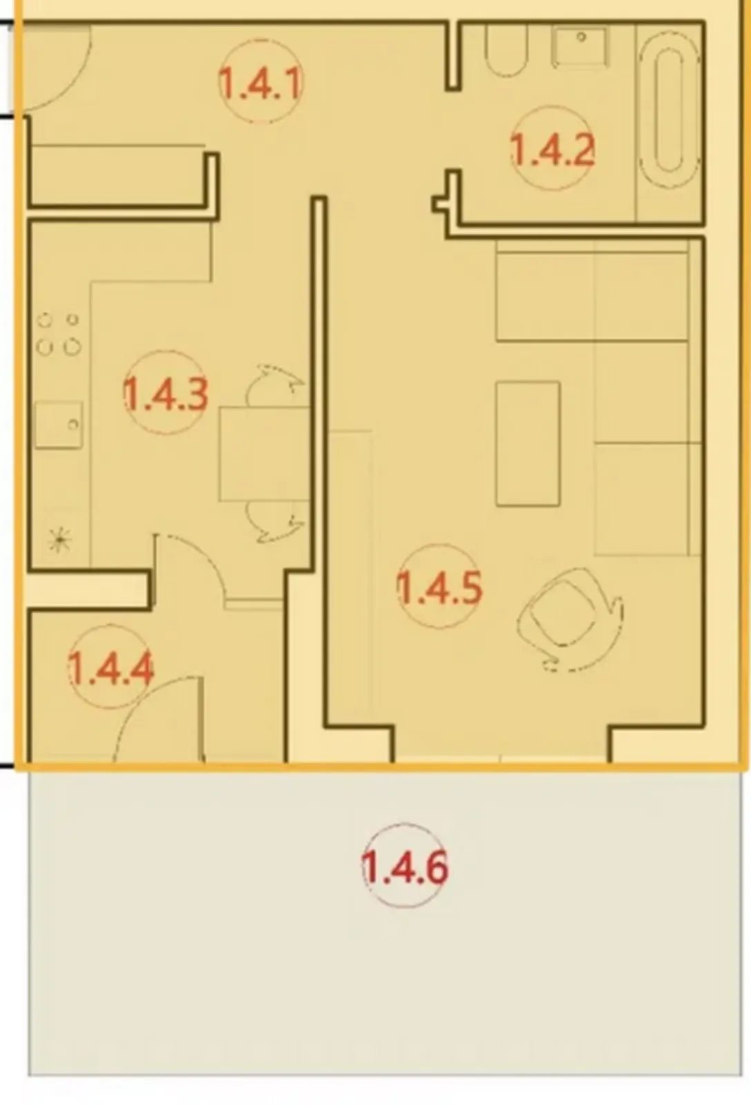 Apartments for sale. 1 room, 48 m², 1st floor/5 floors. Petrykov. 