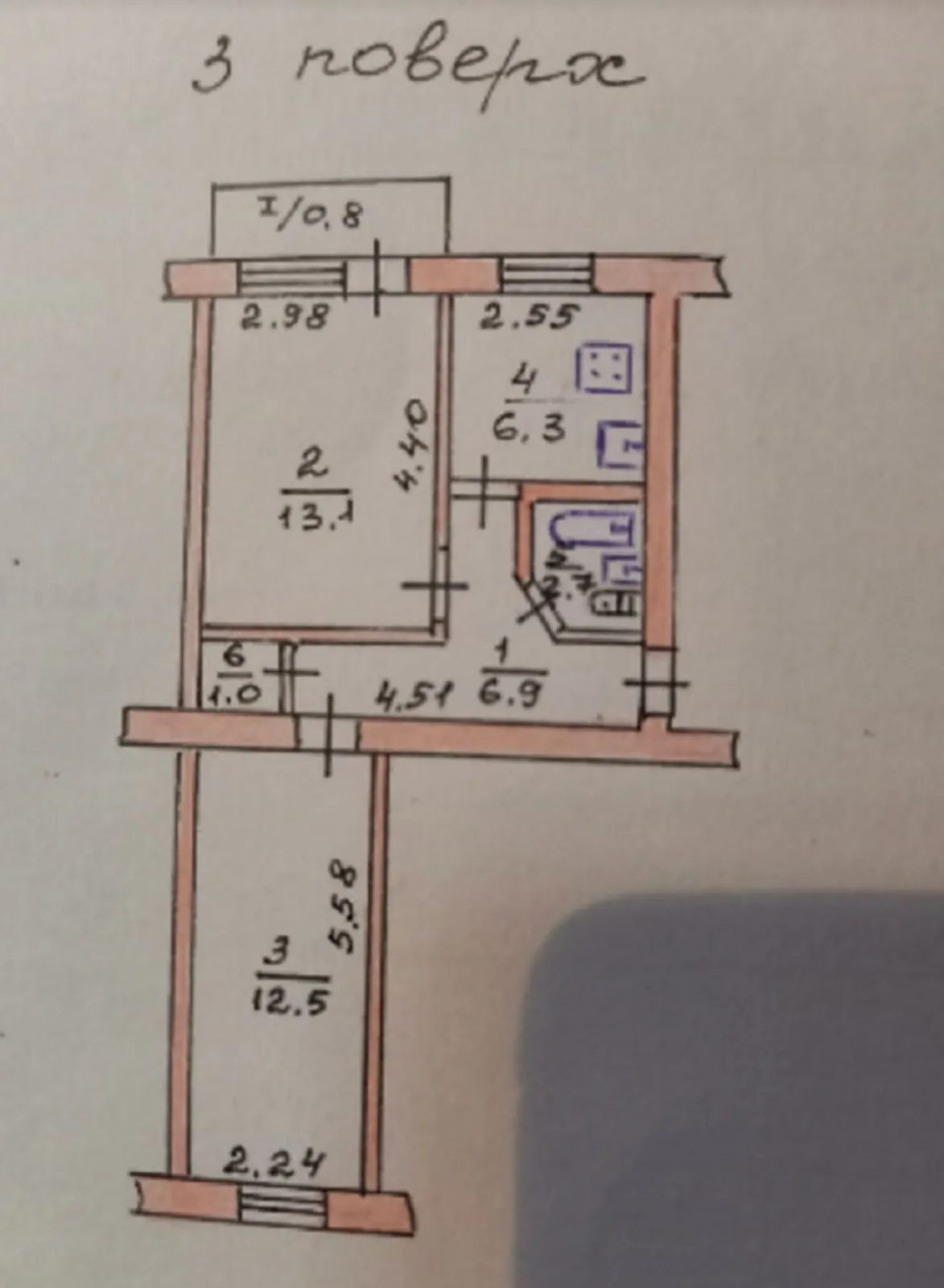 Продаж 2к квартири 44 кв. м на вул. Замкова. Центр. Тернопіль