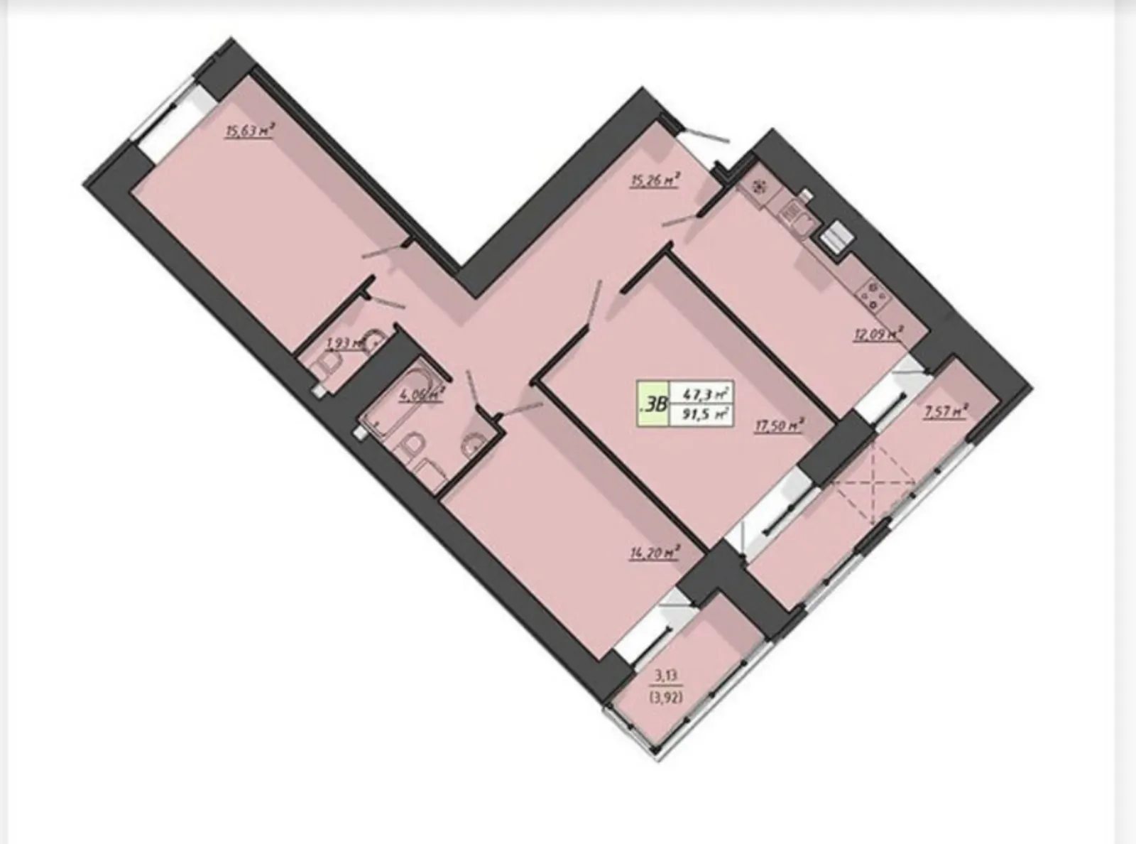 Продаж квартири. 3 rooms, 92 m², 5th floor/10 floors. Дружба, Тернопіль. 
