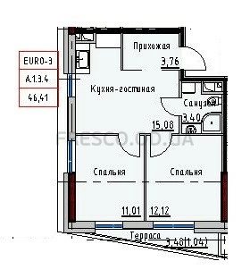 Apartments for sale. 2 rooms, 45 m², 3rd floor/16 floors. 13, Ynhlezy, Odesa. 
