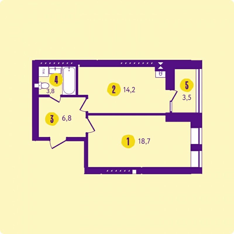 Продажа квартиры. 1 room, 47 m², 2nd floor/6 floors. 3, Солнечная улица, Васильков. 