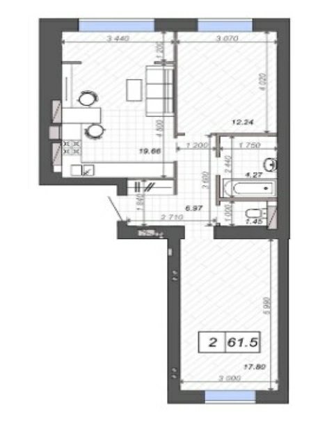 Продаж квартири. 2 rooms, 61 m², 3rd floor/10 floors. Новооскольская, Ірпінь. 