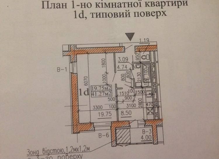 Продажа квартиры. 1 room, 41 m², 8th floor/10 floors. 239, Петровского, Черкассы. 