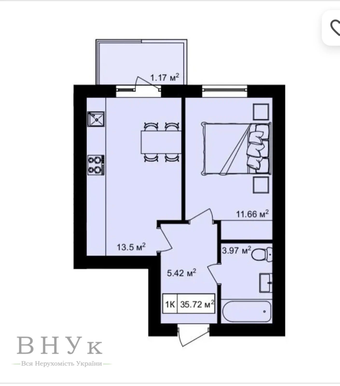 Apartments for sale. 1 room, 38 m², 4th floor/5 floors. Shpytalna vul., Ternopil. 