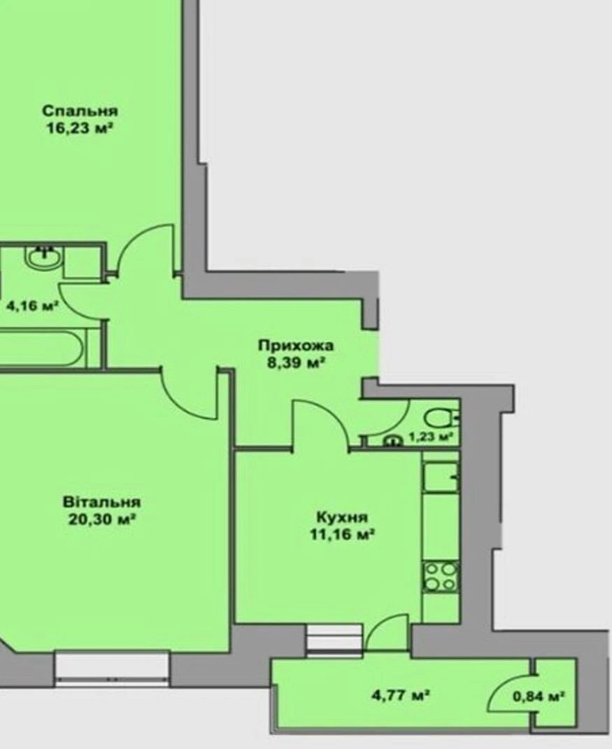 Продаж квартири 2 кімнати, 6997 m², 6 пов./6 поверхів. Довженка О. вул., Тернопіль. 