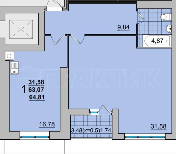 Продаж квартири 2 кімнати, 6481 m². Незалежності вул. 10/7, Чернігів. 