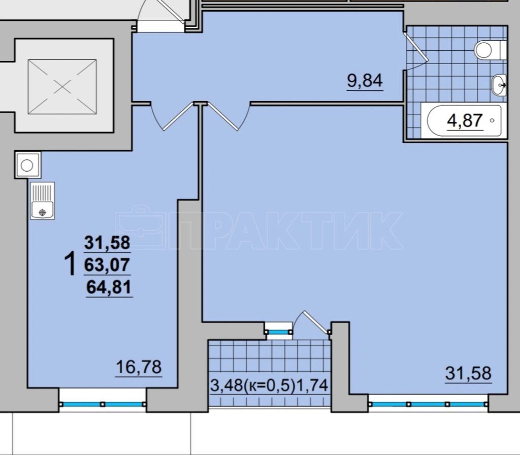 Продажа квартиры 2 комнаты, 6481 m². Незалежності вул. 10/7, Чернигов. 