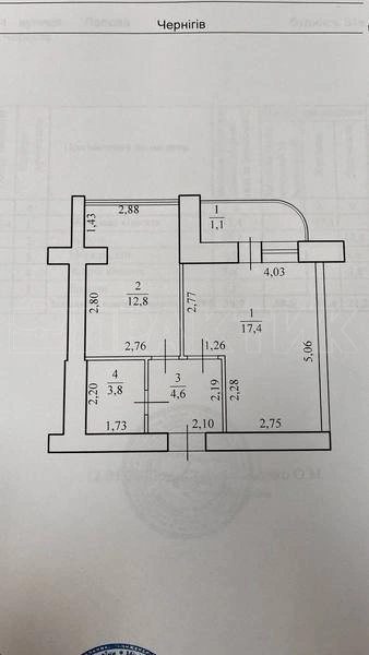 Продаж квартири 1 кімната, 397 m². Попова вул., Чернігів. 