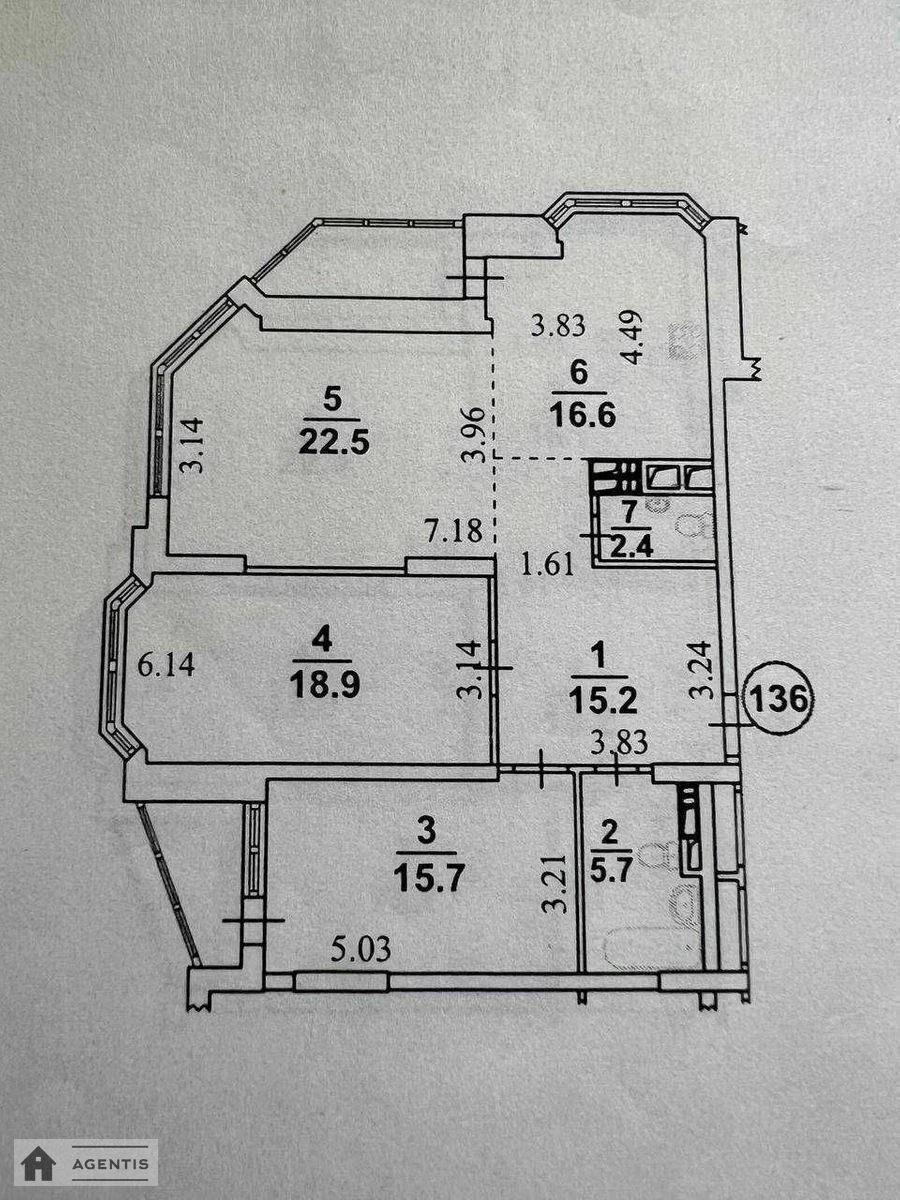 Сдам квартиру. 3 rooms, 104 m², 18 floor/25 floors. 34, Анни Ахматової вул., Киев. 