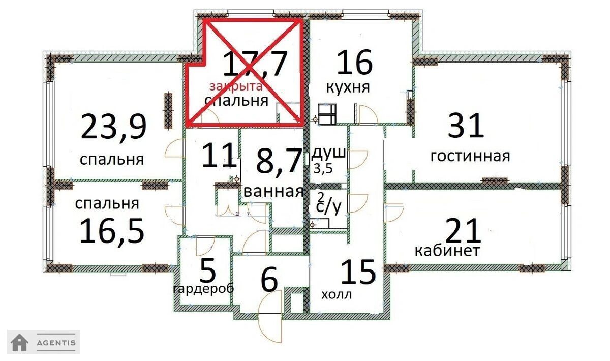 Здам квартиру. 4 rooms, 160 m², 4th floor/17 floors. 74, Антоновича вул. (Горького), Київ. 
