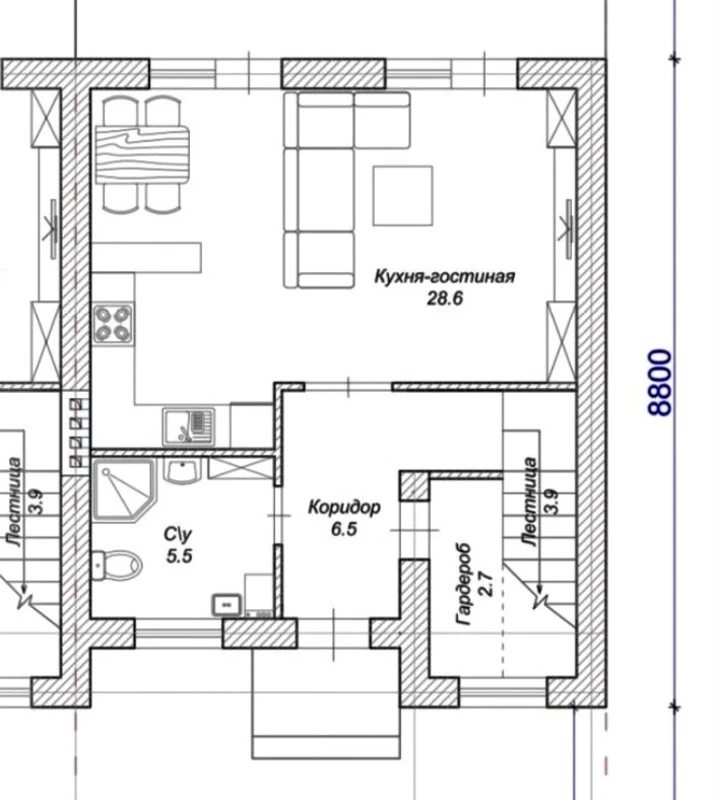 Продаж будинку 94 m², 2 поверхи. Соборная ул., Фонтанка. 