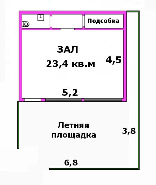Rent. 23 m², 1st floor/1 floor. Ul. Dzerzhynskoho Ynterkulturnaya, Melitopol. 