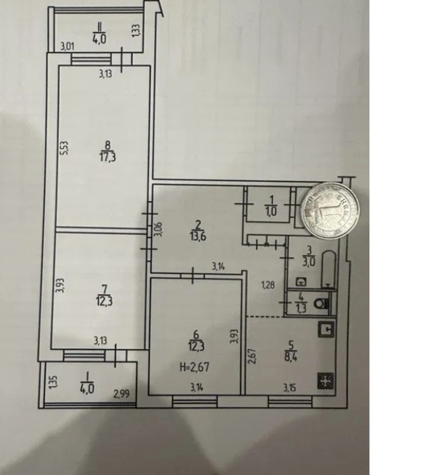 Продаж квартири. 3 rooms, 77 m², 18 floor/21 floors. 54, Академика Заболотного ул., Київ. 