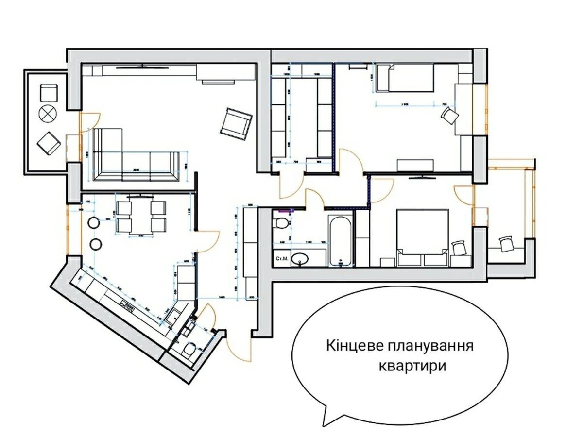 Продаж квартири. 3 rooms, 103 m², 2nd floor/10 floors. Володимира Великого вул., Тернопіль. 