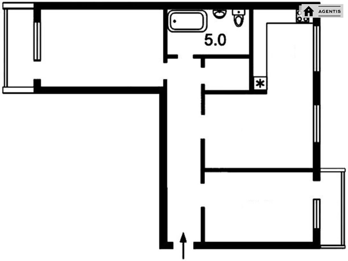 Здам квартиру. 3 rooms, 75 m², 4th floor/9 floors. 9, Кловський 9, Київ. 