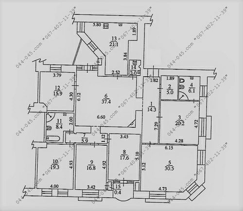 Продаж квартири. 5 rooms, 225 m², 6th floor/7 floors. 61, Володимирська 61, Київ. 