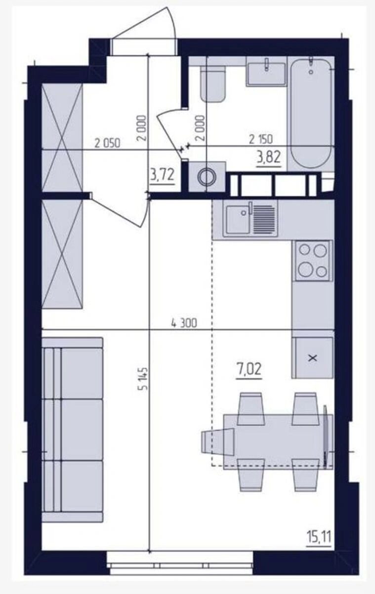 Apartments for sale. 1 room, 30 m², 6th floor/16 floors. 13, Lyubomyra Huzara prosp., Kyiv. 